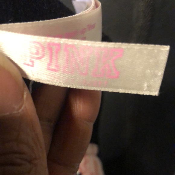 PINK VICTORIA’S SECRET black and pink floral padded push up bra. Size 34 B. - Picture 3 of 9